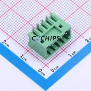 JL15EDGRC-25405G01 Plug-in Terminal Block Bent Lead Through Hole,P=2.54mm Board-to-Board / Socket - Closed 1x5P 2.54mm Green - Product Image 1