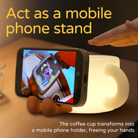 Décorations d'intérieur 2026 : Veilleuse 3D unique, lampe de table LED créative et mignonne en forme de tasse, veilleuse en silicone pour les fêtes