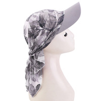 Gorros ajustables estampados para mujer con visera, pañuelo para la cabeza, turbantes pre-atados, gorros ligeros tipo gorro de calavera