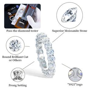 แหวนเทนนิสโมอิสซาไนต์แบบ Iced Out Stocks Fine Jewelry ทำจากเงินแท้ 925 รูปทรงเจ้าหญิง ขนาด 5*5 มม. แหวนมอิสซาไนต์ เครื่องประดับฮิปฮอป - Product Image 6