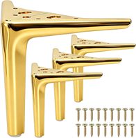 Pieds de meubles dorés en métal triangulaires pour remplacement DIY, adaptés aux canapés, tables, armoires, chaises, commodes et rehausseurs