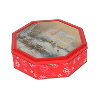Boîtes à biscuits hexagonales en étain, 24 pièces, emballage de grande taille pour Cookies pour noël
