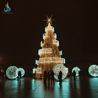 Riesige Moderne Wasserdichte Weihnachtsbaum-Lichtskulptur Handgefertigte Festlaterne für Winterfeste & Straßendekoration