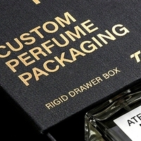 Boîte à parfum rigide noire de luxe personnalisée avec insert ajusté pour présentation