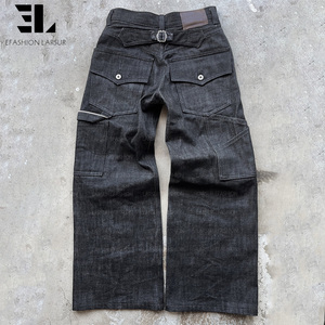 Pantalones cargo de lona de pato, sarga de algodón con lavado desgastado, holgados y rectos, tácticos, para trabajo y patinaje - Product Image 3