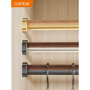 ราวแขวนเสื้อผ้าลายไม้ Cobbe สำหรับตู้เสื้อผ้าแบบวอล์คอิน อุปกรณ์ฮาร์ดแวร์ตู้เสื้อผ้า - Product Image 1