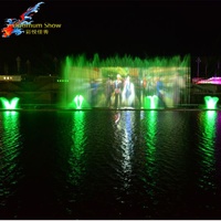 Fuente de Agua para Espectáculos Optimum Show, Proyección 3D, Mapeo de Pantalla, Jets, Fuente Danzante para Exteriores, Luces RGB DMX 512, Acero Inoxidable