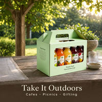 Boîte à boissons en carton ondulé personnalisée avec poignée, emballage portable pour transport de boissons, vente en gros