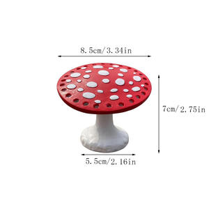 Mushroom <span class=keywords><strong>Internet</strong></span> Celebrity resina artesanía pendiente soporte lindo adorno de escritorio para mesa de maquillaje soporte de exhibición de joyería decoración del hogar - Product Image 4