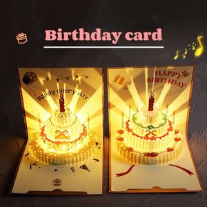 Carte d'anniversaire 3D créative avec éclairage et musique, fabricant de cartes d'anniversaire, vente en gros - Product Image 2