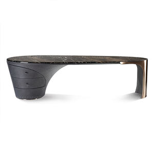 लक्जरी घर संगमरमर शीर्ष डेस्क कार्यालय फर्नीचर microfiber चमड़े की सतह लकड़ी के लेखन डेस्क - Product Image 6