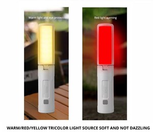 Lámpara de Camping Plegable Portátil, Luz Suave de Gran Cobertura <span class=keywords><strong>con</strong></span> Luz Estroboscópica Roja para Senderismo, Cortes de Energía y Emergencias - Product Image 5
