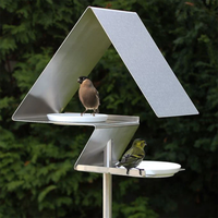 Mangeoires à oiseaux JH-Mech pour l'extérieur, design moderne, résistantes aux intempéries, décoratives, durables, en acier résistant aux intempéries, mangeoires à oiseaux de jardin