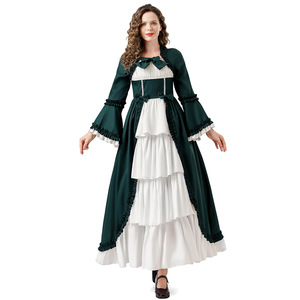 Costume médiéval de la Renaissance pour femmes, robe longue, tenue de fête cosplay, robe de princesse multicolore, taille adulte 14 ans et plus - Product Image 5