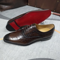 Chaussures Oxford pour hommes de qualité supérieure, prêtes à être expédiées, en cuir gaufré crocodile, chaussures habillées en cuir faites à la main, chaussures habillées formelles en cuir, 1 paire MOQ