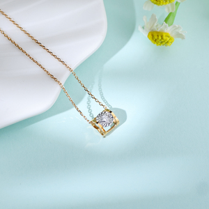 Colgantes de Oro Sólido de 18K Hechos a Mano con Diamantes Naturales en Forma de Corazón, Diseño Creativo Cristiano para Mujer, Regalo Clásico para Novia - Product Image 3