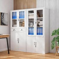 Archivador de Acero de 2 Cajones con Puerta de Vidrio para Oficina, Fácil Clasificación de Archivos para Almacenamiento en el Lugar de Trabajo