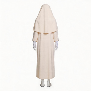 Disfraz de <span class=keywords><strong>Monja</strong></span> Blanca para Halloween, Estilo Valak Espeluznante, Inspirado en The Conjuring, Incluye Collar con Cruz, Traje de Hermana - Product Image 4