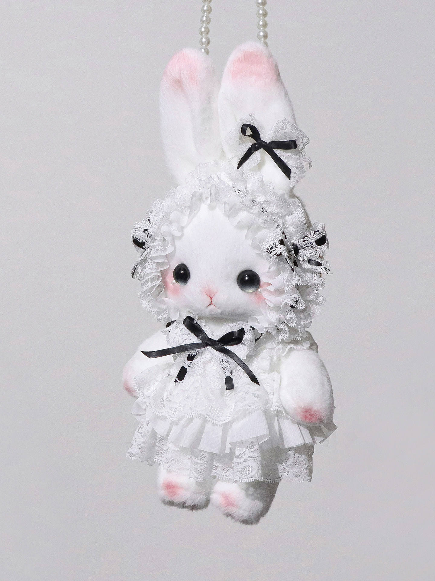 Sac lapin noir bandoulière chaîne diagonale