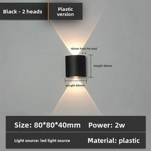 Projecteur mural LED en aluminium, étanche, 220V, pour extérieur, usage domestique, cour, villa, couloir, double tête, pour murs extérieurs - Product Image 6