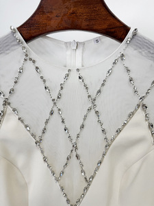 OUDINA 2026 Nuovo Elegante <span class=keywords><strong>Abito</strong></span> da Sera Lungo con Strass e Perline, <span class=keywords><strong>Maniche</strong></span> <span class=keywords><strong>Lunghe</strong></span>, Taglia 3XL, Vestito Maxi Plus Size - Product Image 5