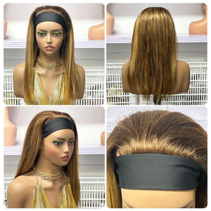 Perruque bandeau longue et droite en cheveux humains bruts, densité 200%, couleur 4/27, 20 pouces, personnalisée, en soie glacée, pour femmes - Product Image 3