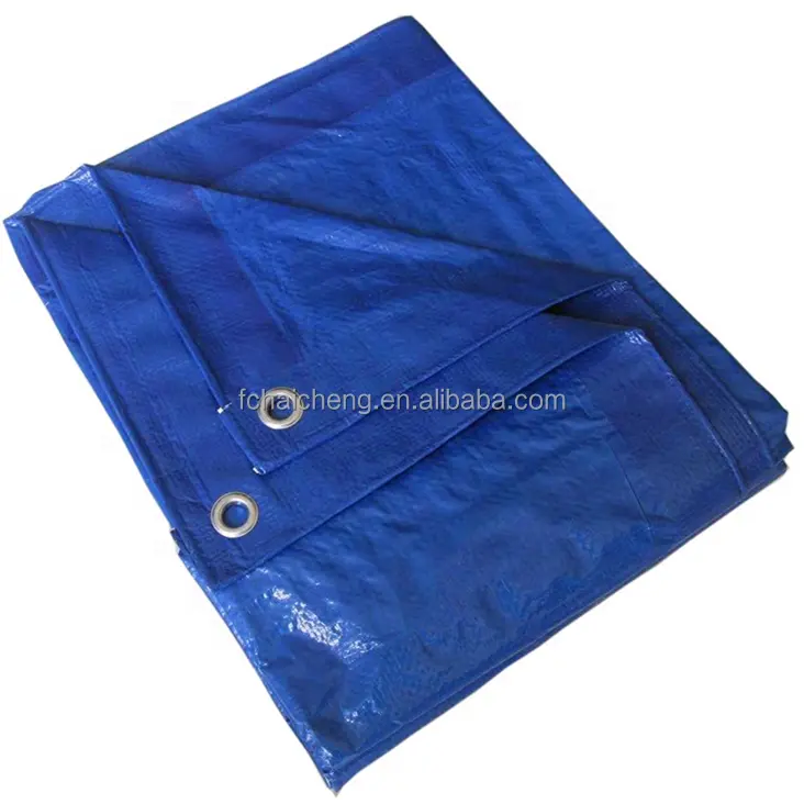 เสร็จสิ้นการบรรจุอุตสาหกรรมถุงโพลีผ้าใบกันน้ำสีฟ้าหนัก UV PE ผ้าใบกันน้ำ