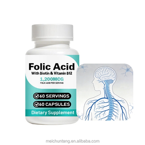 Integratore Alimentare Naturale in Capsule con Acido Folico, Biotina e Vitamina <span class=keywords><strong>B12</strong></span> per Donne e Adulti, Supporto per Capelli, Pelle, Unghie ed Energia - Product Image 1