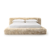 Meubles de chambre au design luxueux et exclusif, lit double en laine de bois massif, lit moelleux moderne haut de gamme