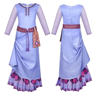 Girls Movie Wishes Princess Cosplay Costumes Dress Vestido De Novia Princesa Girls Ashas Party Fancy Dress Up Suit For Kid