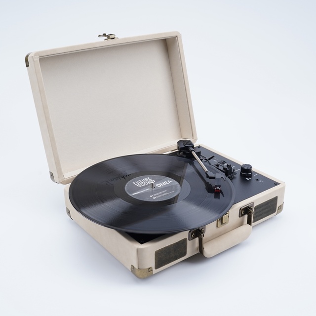 2024 Wooden Nostalgia Stereo Turntables Vinyl Record Player with Speakers & USB Recording Music to Computer