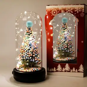 LEDクリスマスツリーガラスカバーサンタ鹿クリエイティブかわいいクリスマスの装飾品の装飾ライト誕生日ギフトガラスドームのクリスマスツリー