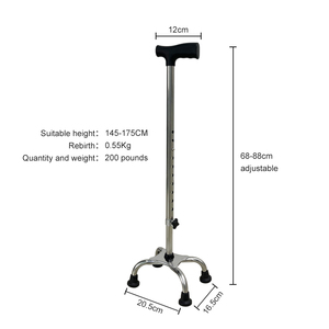 Canne <span class=keywords><strong>de</strong></span> <span class=keywords><strong>marche</strong></span> réglable en hauteur, légère, en aluminium, à quatre branches, pour personnes âgées, aide à la mobilité - Product Image 2