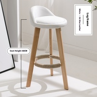 Chaise de bar en bois massif de style européen Tabouret haut rotatif Fashion Home Bar Counter Chair