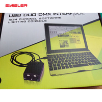 Interfaz USB Duo DMX de 1024 Canales, Consola de Iluminación por Software, Adaptador de Señal USB a DMX para PC, Controlador USB DMX