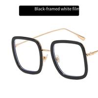 Gafas de Sol Cuadradas Extra Grandes de Moda Personalizadas, Gafas Retro para Mujer con Protección Anti-luz Azul, Montura Metálica, Gafas Ópticas para Computadora