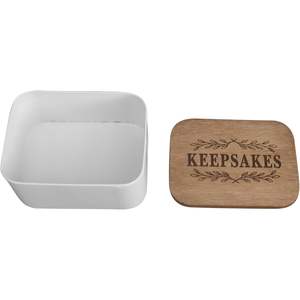 PARISLOFT <b>Keepsake</b> <b>Box</b> 7.8x3.9x5.9in Rectangular Flip Top Storage Container for Photos Jewelry Bedroom Minimalist Design - Product Image 1