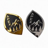 Autocollant d'emblème en métal 3D personnalisé APEX, autocollant de badge de voiture or et argent, logo vertical personnalisé pour hayon de camion et SUV OEM