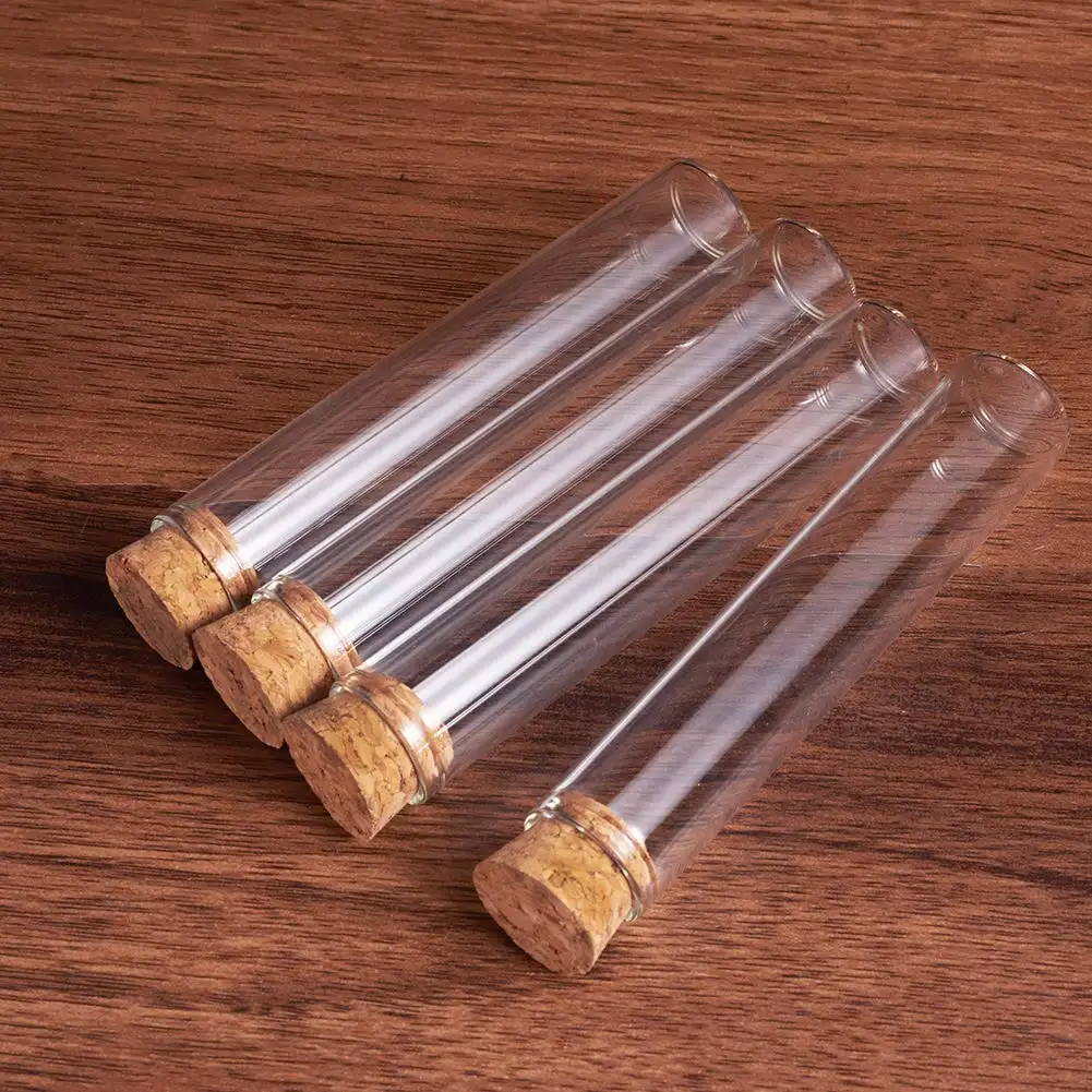 Manufacturer sale Heat Resistance Borosilicate Glass test Tube with cork lid