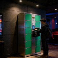 Casier de livraison intelligent en métal assemblé pour extérieur avec écran tactile pour entreprises de livraison express et appartements (portable)