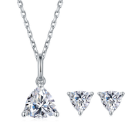Vente en gros bas quantité minimale de commande S925 Collier en argent sterling Chaîne Moissanite Collier Boucles d'oreilles en or Test de réussite pour petite amie