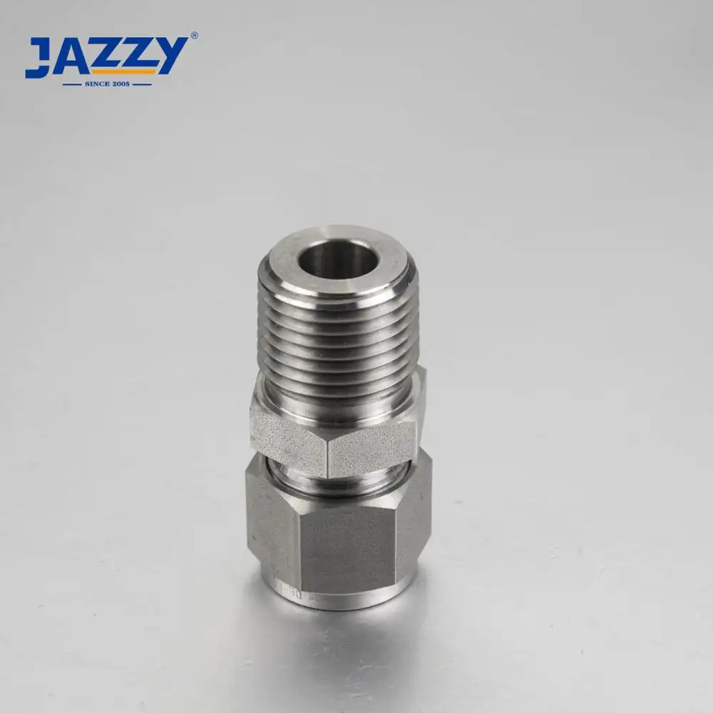 ASTM A182 F316L Stainless Steel Double Ferrule NPT BSP Male Connector tube fittings