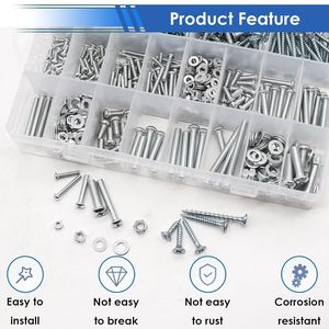 690pcs Screw And Nut Set M4 M5 Phillips Head Self Tapping Wood Screws Grade A <b>Kit</b> For <b>DIY</b> Repair - Product Image 5