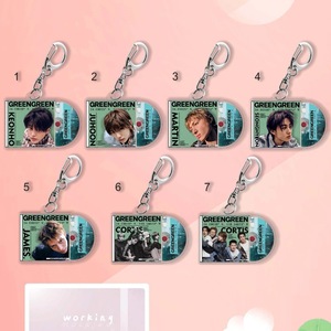 Porte-clés CD de l'album <span class=keywords><strong>GREENGREEN</strong></span> 2ème EP de Cortis, porte-clés créatif, souvenir pour fans, breloques de sac en acrylique, vente en gros - Product Image 1