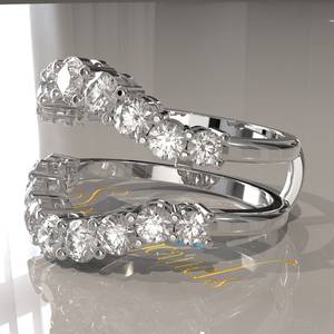 Anillo de Mujer Aggie con Aro Protector Personalizable, Chapado en Oro de 18K, con Diamantes de Corte Brillante, Piedras Cultivadas en Laboratorio, Certificado IGI 6 - Product Image 6