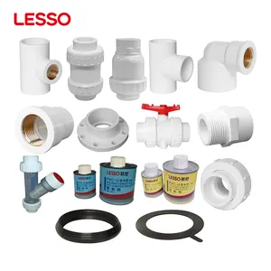 Lesso Astm Standard 45 coude à 90 degrés mâle femelle coude té réducteur union bride valve pvc eau raccords de tuyauterie en plastique