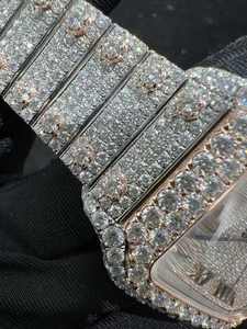 Montre mécanique de haute qualité avec diamants incrustés, bracelet <span class=keywords><strong>en</strong></span> acier inoxydable, style hip-hop, montre pour homme - Product Image 5