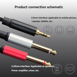 Adaptador de audio dual de 6,5mm <span class=keywords><strong>Jack</strong></span> 3,5mm a 6,35mm Macho "Stereo <span class=keywords><strong>Jack</strong></span> Aux Cord Chaqueta de PVC - Product Image 5