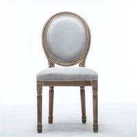 Chaise en bois massif à dossier ovale moderne et élégante, chaise de mariage, événement, hôtel, salle à manger, style Louis XV, style français