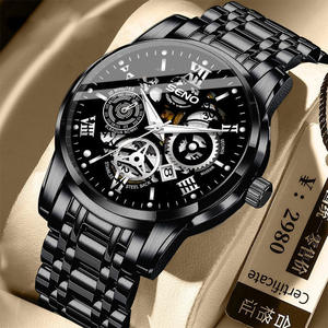 Montre à quartz pour homme Seno, bracelet en acier inoxydable, cadran ajouré, lumineux, étanche 3 ATM, affichage de la date, analogique, 22 cm - Product Image 2